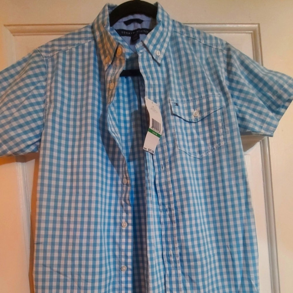 Boys Tommy Hilfiger Large 16/18 Gingham Blue